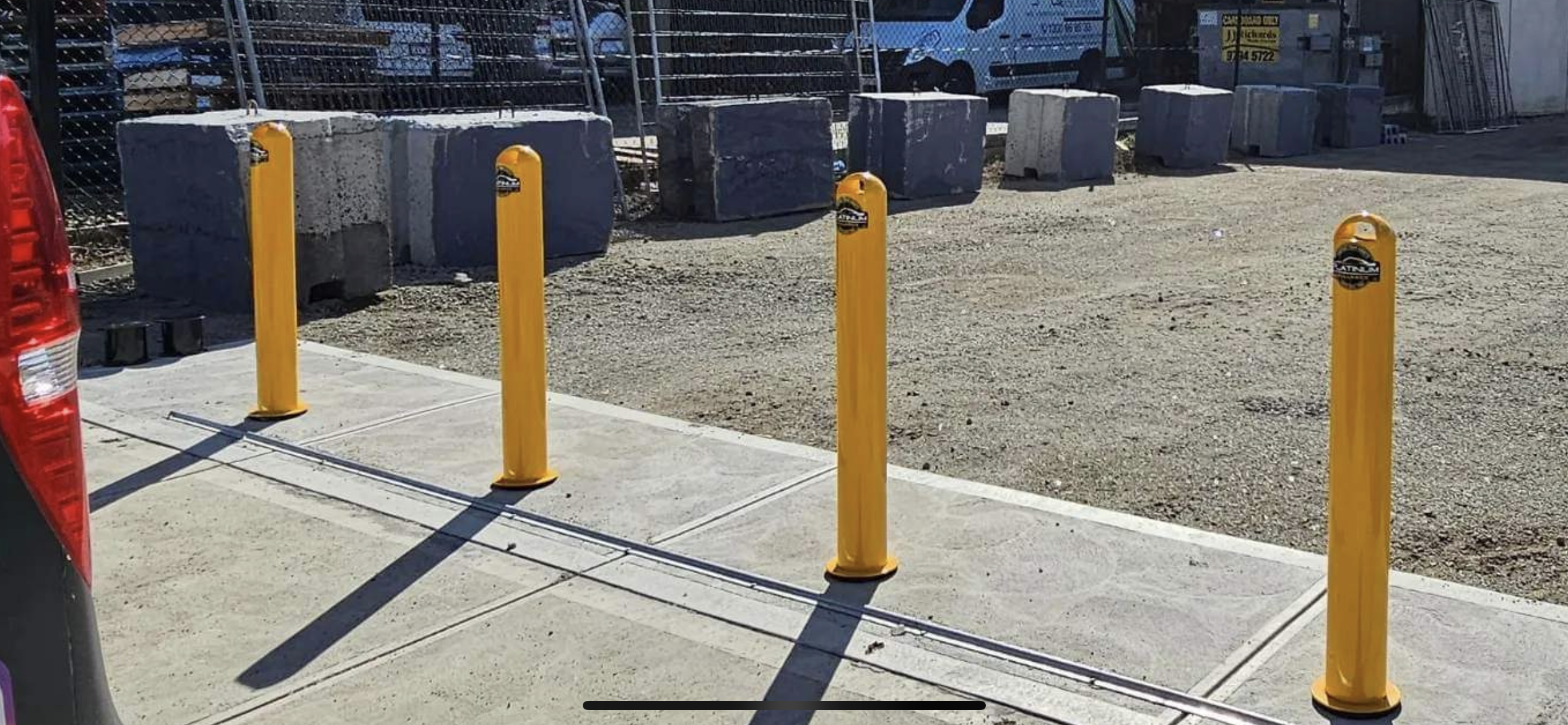 114mm Platinum Key Lock Removable Bollard -Yellow