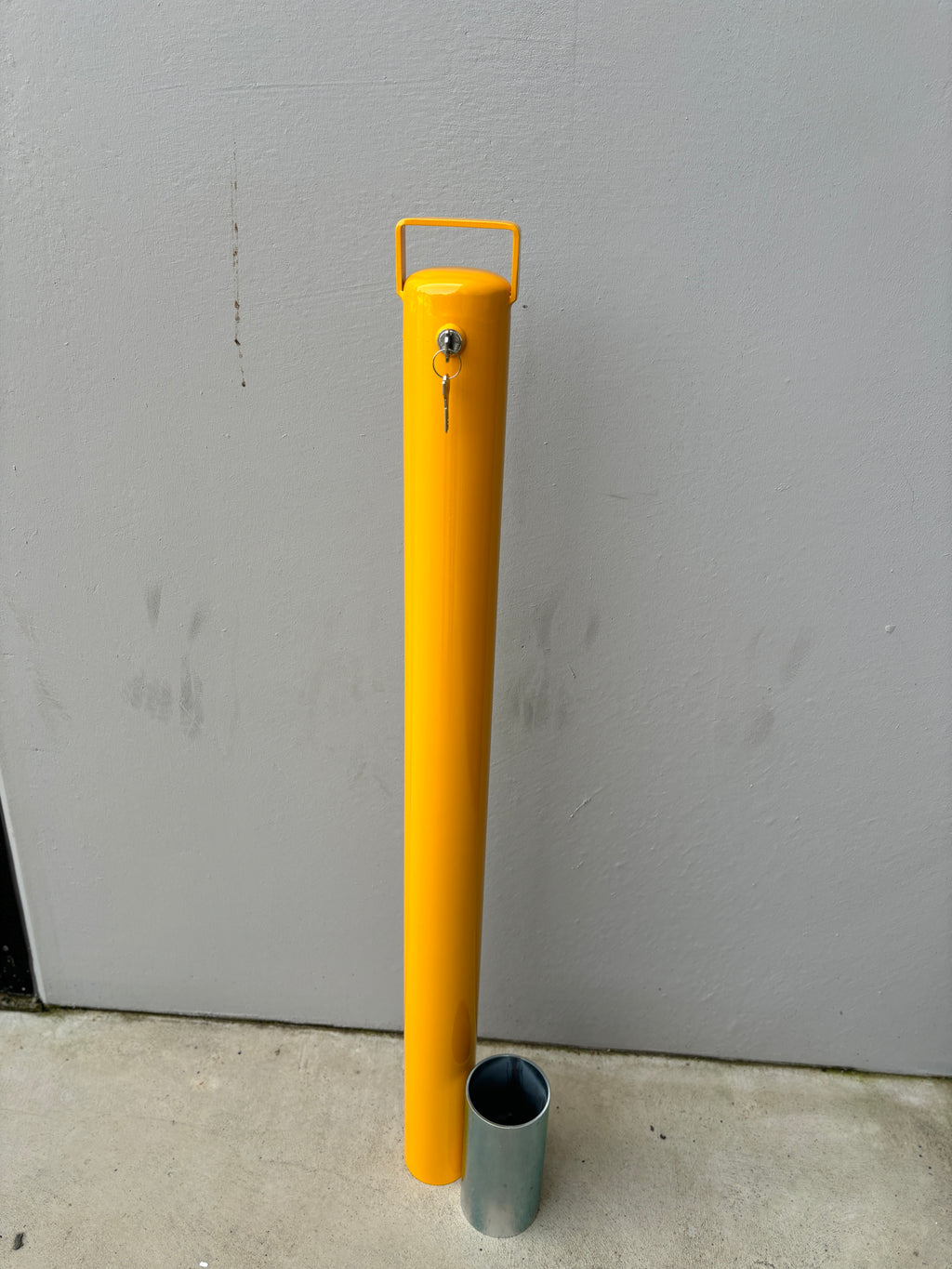 Bollard Removable KeyLock 90mm In Ground - Yellow