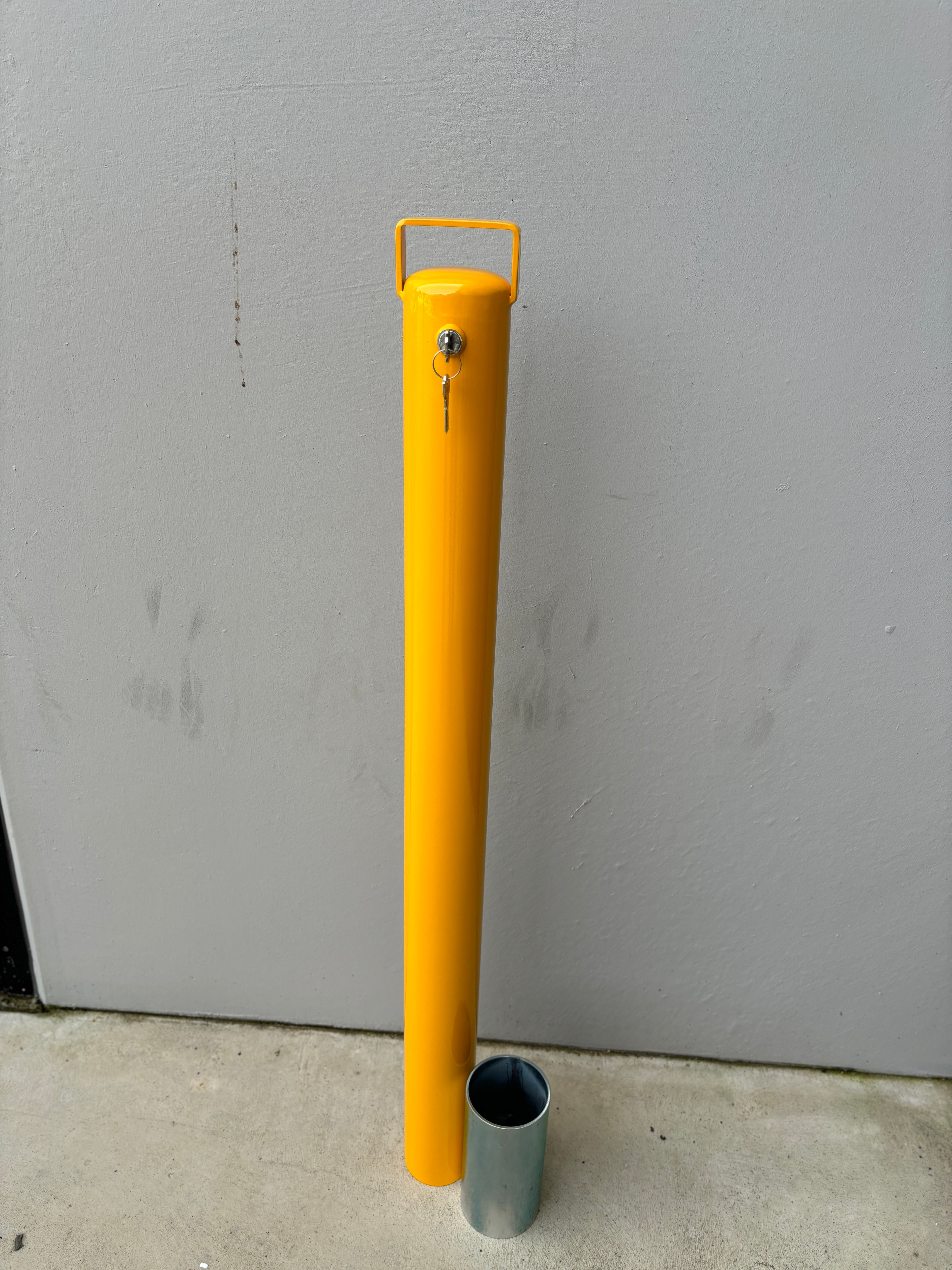 Bollard Removable KeyLock 90mm In Ground - Yellow