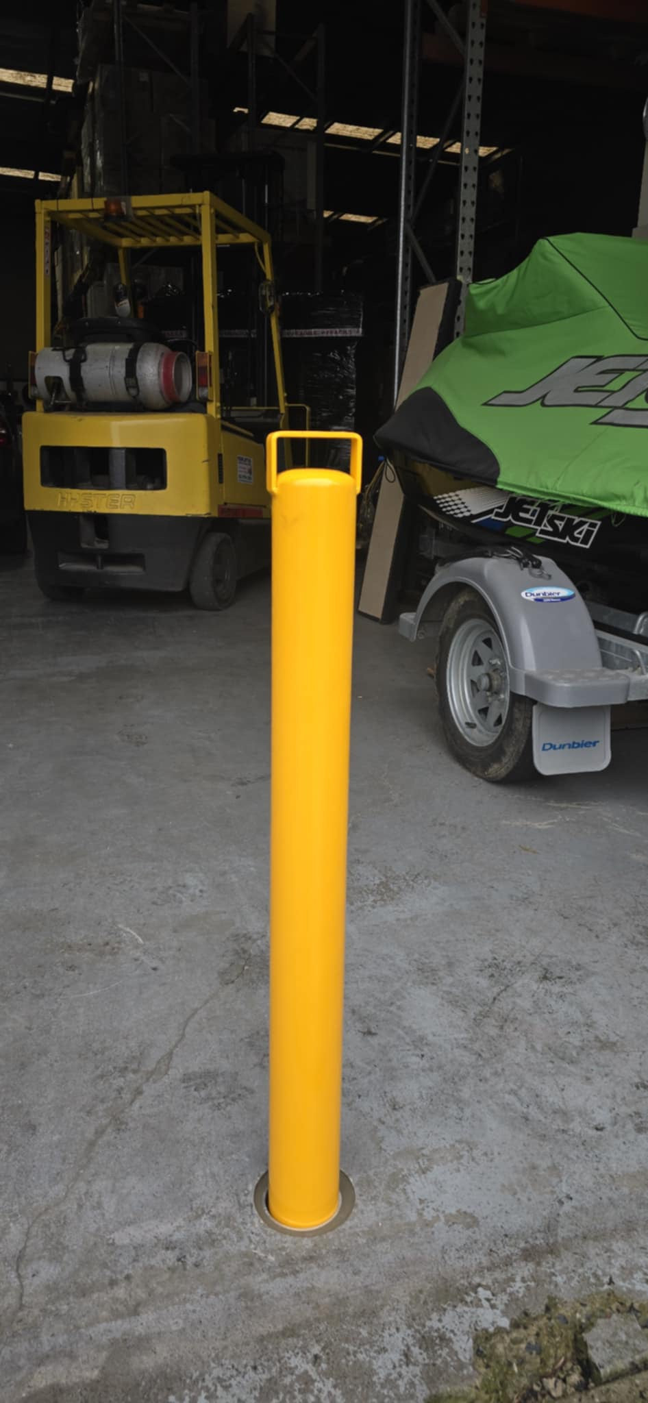 Bollard Removable KeyLock 90mm In Ground - Yellow