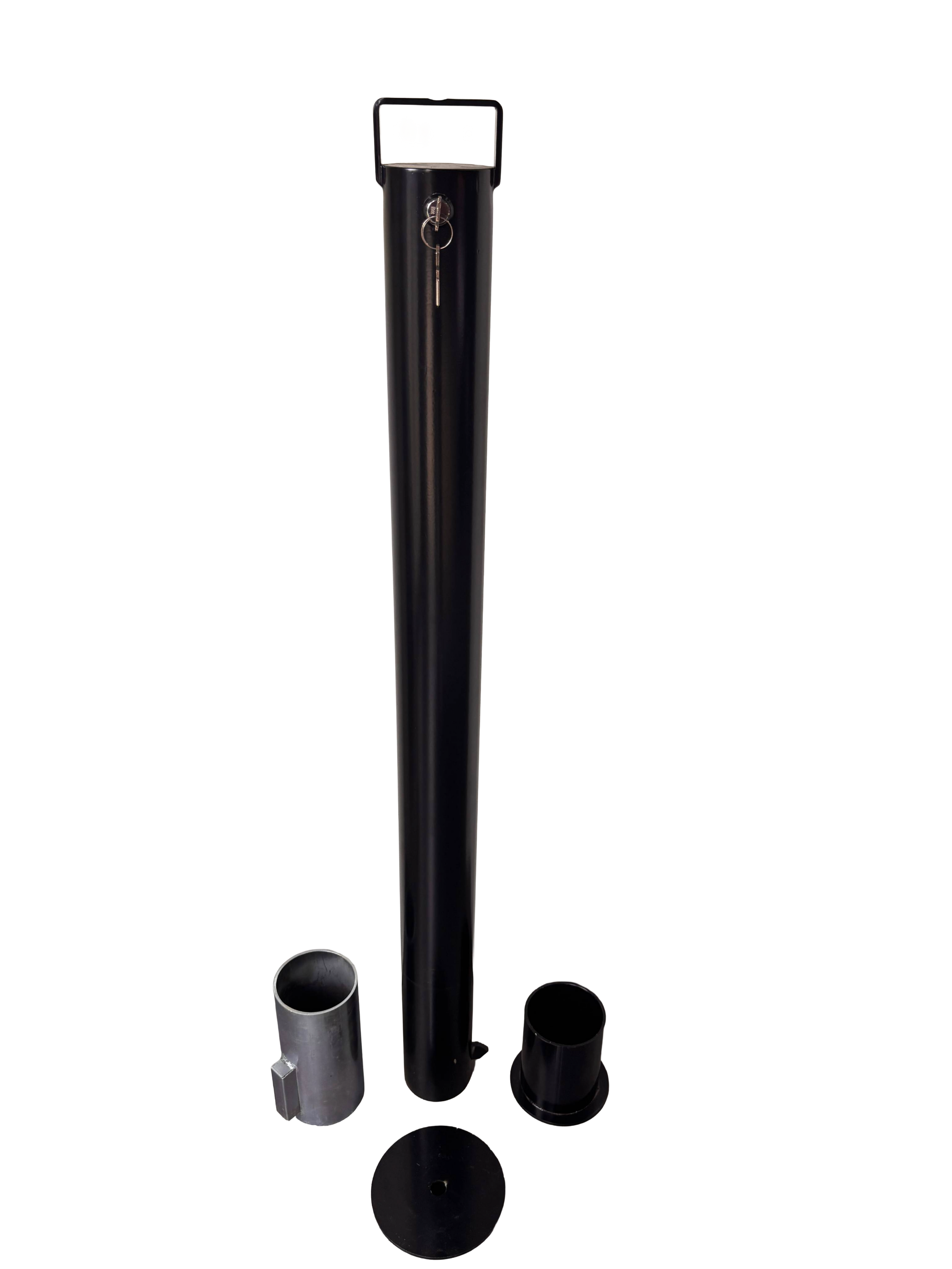 Bollard Removable KeyLock 90mm In Ground - Black