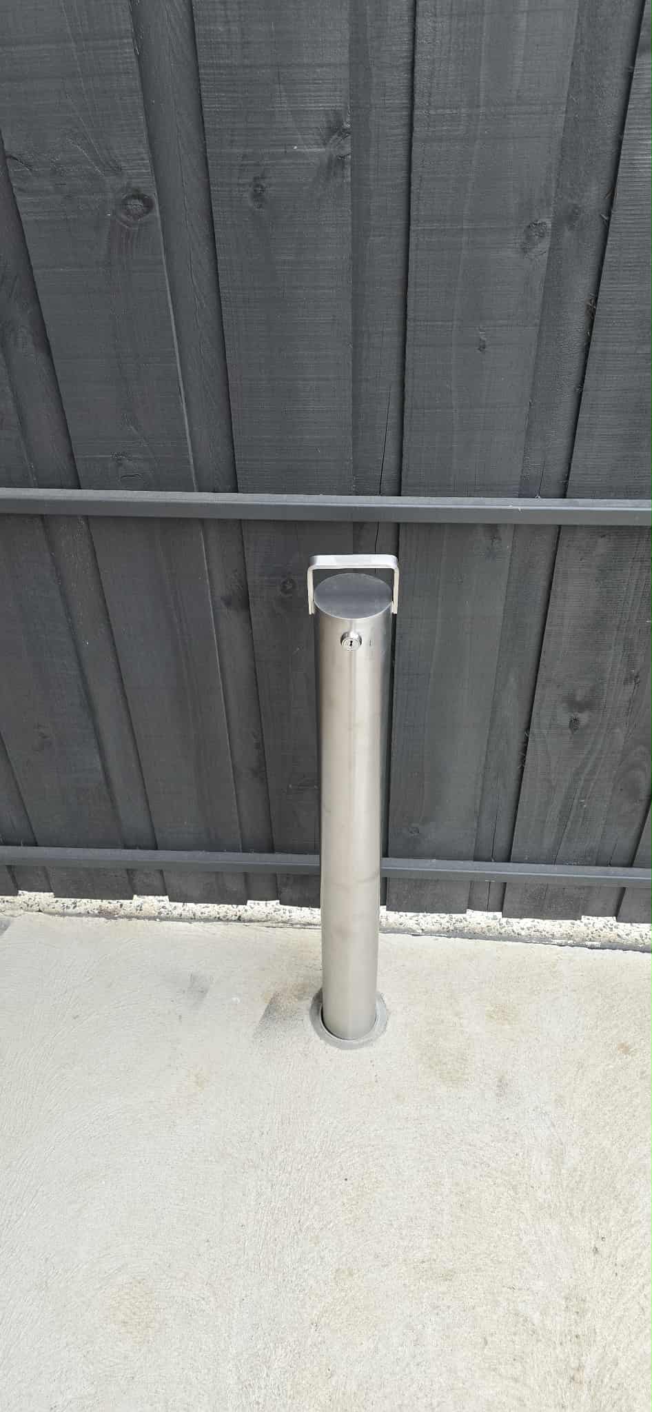 Stainless Steel Bollard Removable KeyLock 90mm In Ground