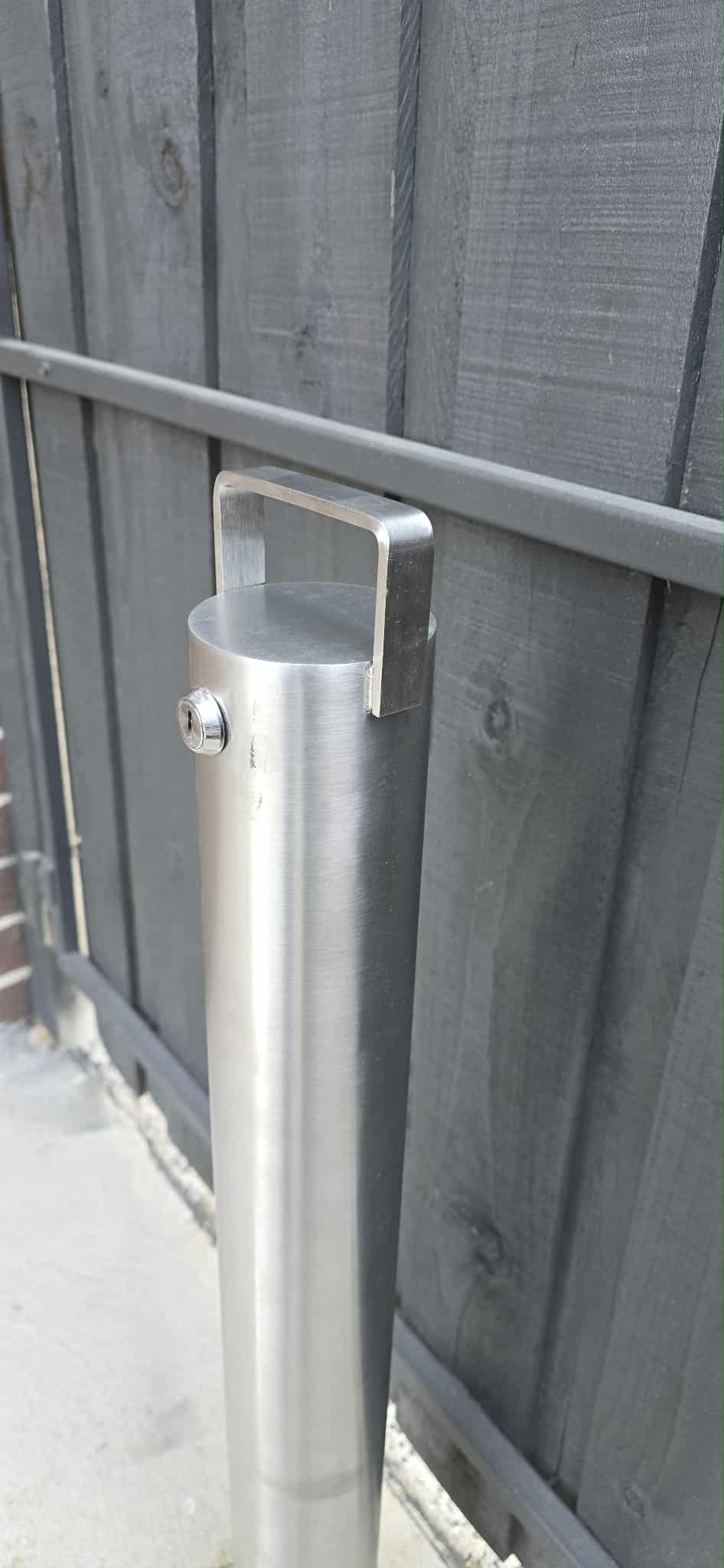 Stainless Steel Bollard Removable KeyLock 90mm In Ground