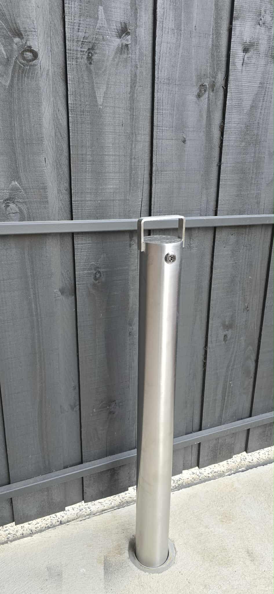 Stainless Steel Bollard Removable KeyLock 90mm In Ground