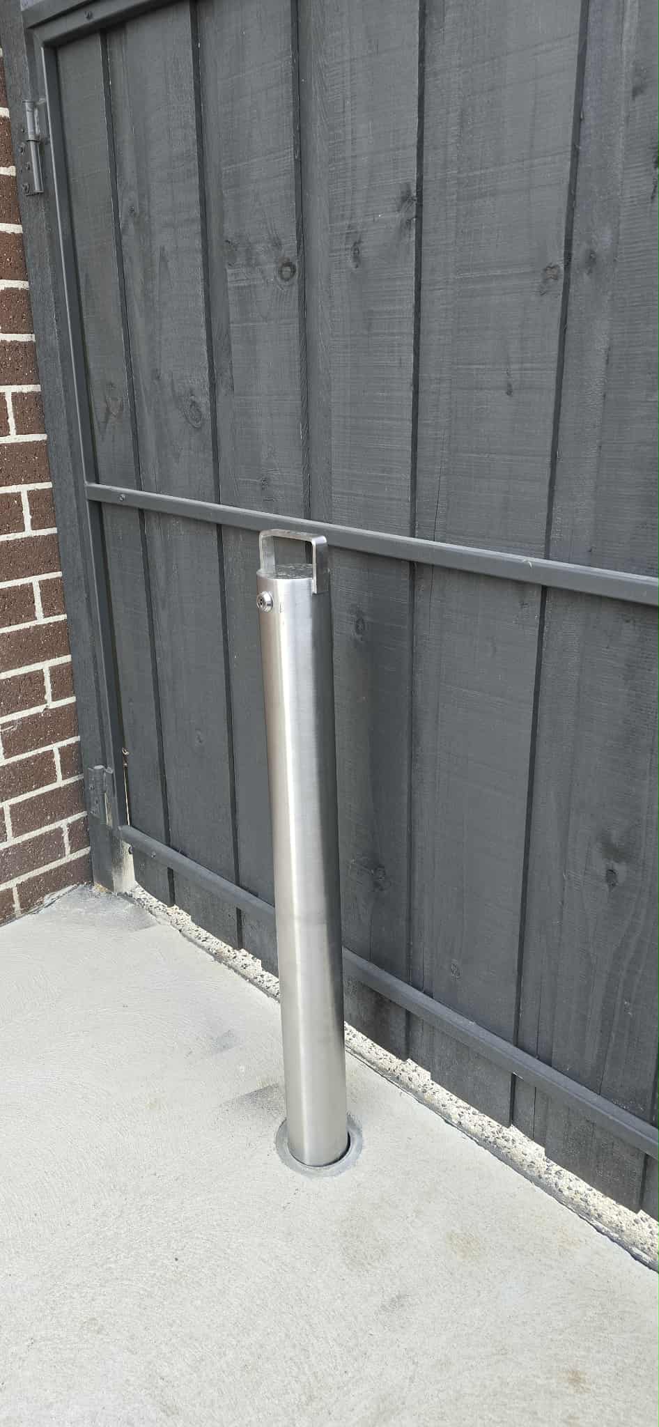 Stainless Steel Bollard Removable KeyLock 90mm In Ground